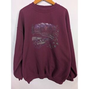 VTG Northern Reflections Sweater Women's Large Camp Grandma Cottagecore Y2K